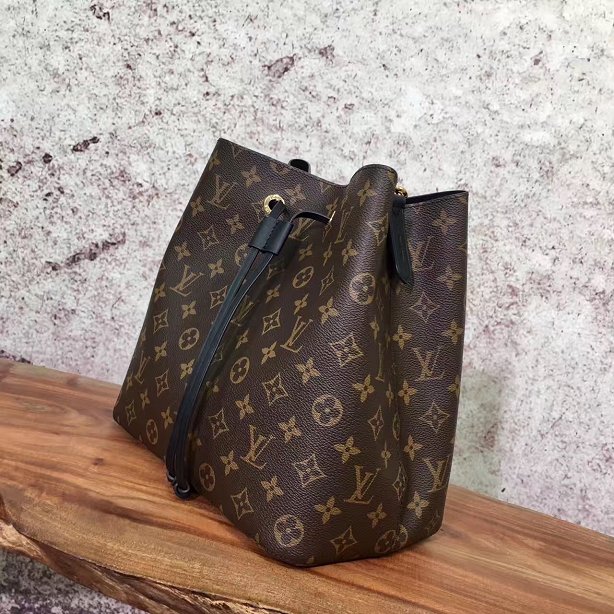 2018 louis vuitton original monogram canvas bag neonoe M44020 black