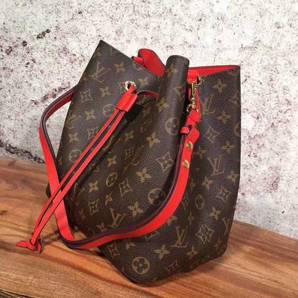 2018 louis vuittonoriginal monogram canvas bag neonoe M44020 red