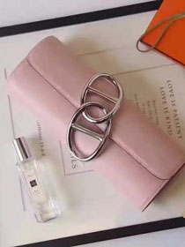 Hermes original calfskin handmade egee clutch E001 pink