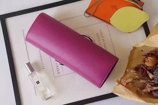 Hermes original calfskin handmade egee clutch E001 purple