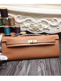 hermes original epsom leather kelly cut 31 clutch H031 coffee