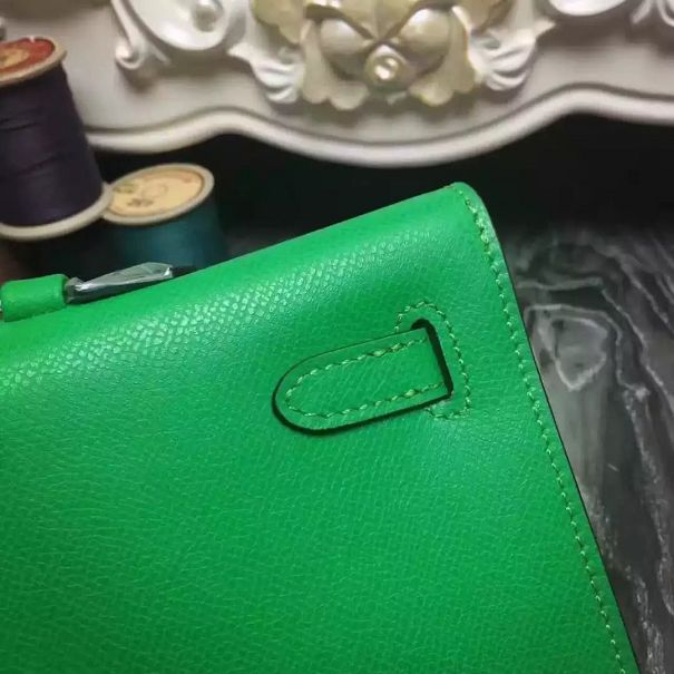 hermes original epsom leather kelly cut 31 clutch H031 green