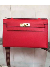 2017 hermes original epsom leather mini kelly 22 clutch K012 red