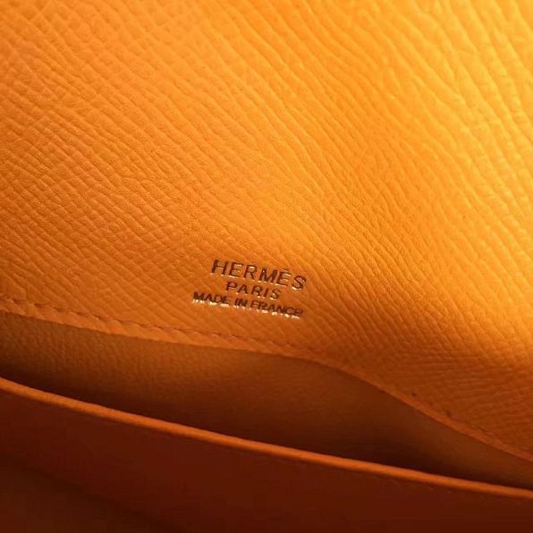2017 hermes original epsom leather mini kelly 22 clutch K012 yellow