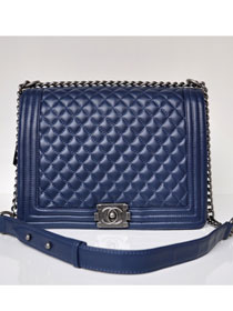 CC original lambskin jumbo le boy flap bag 67088 navy blue