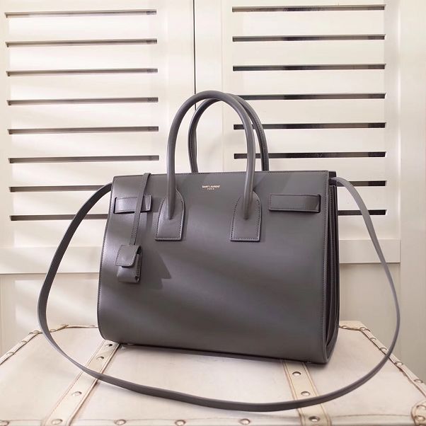 YSL original calfskin large sac de jour bag 324823 dark gray