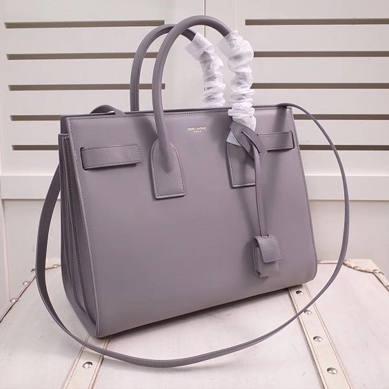 YSL original calfskin large sac de jour bag 324823 light gray