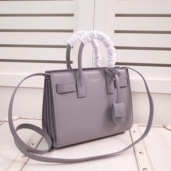 YSL original calfskin small sac de jour bag 340778 light gray