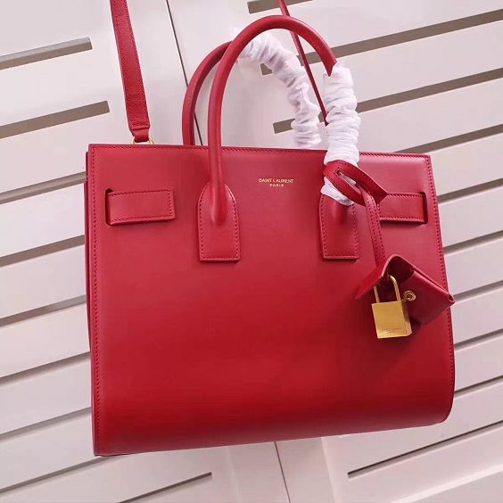 YSL original calfskin large sac de jour bag 324823 red