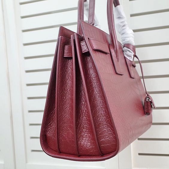 2017 ysl sac de jour bag in crocodile 378299 burgundy