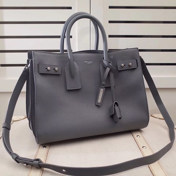 YSL original soft calfskin large sac de jour bag 464960 grey