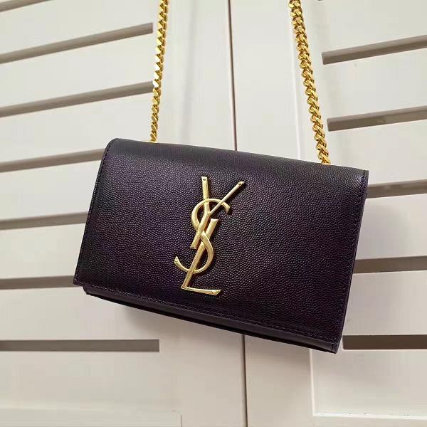 2017 ysl small kate satchel original grained leather 354121 black