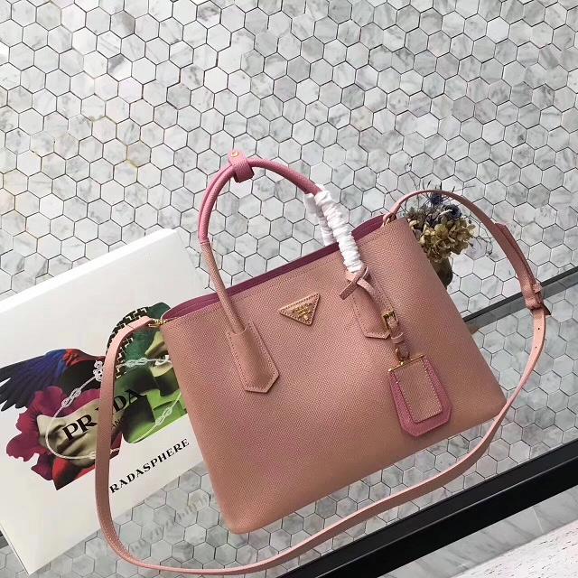 Prada saffiano lux tote original leather bag bn2756 pink