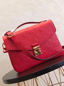 2017 louis vuitton original monogram empreinte pochette metis M44155 red