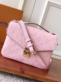 2017 louis vuitton original monogram empreinte pochette metis M44018 pink