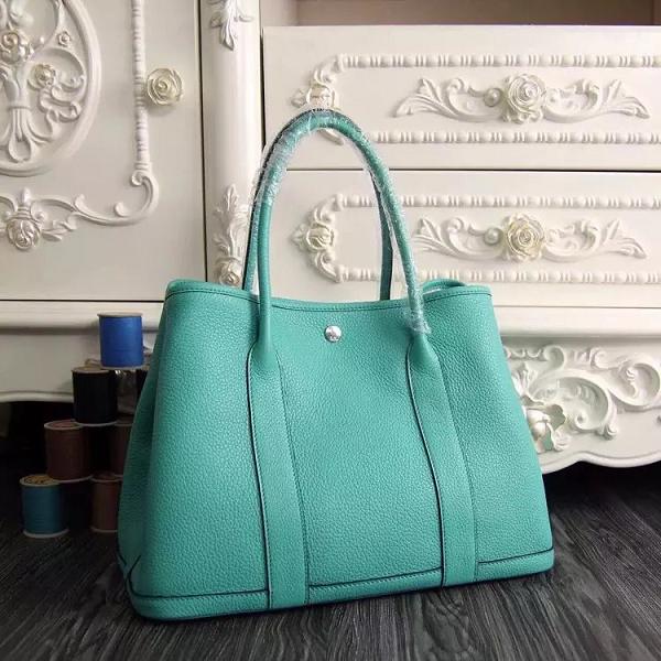 Hermes original calfskin garden party 30 bag G0030 cyan