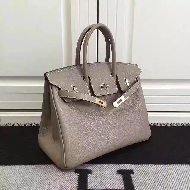 Hermes imported togo leather birkin 35 bag H0035 light gray