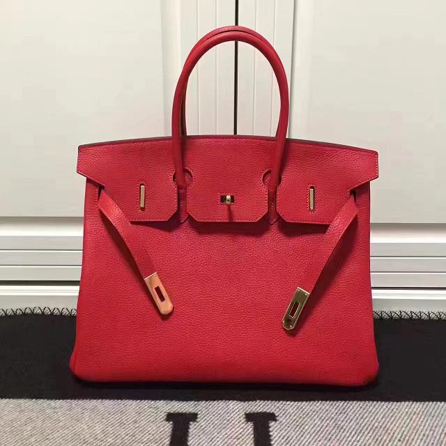 Hermes imported togo leather birkin 35 bag H0035 red