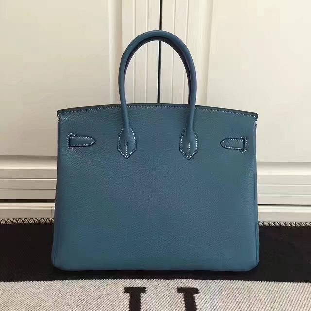 Hermes imported togo leather birkin 35 bag H0035 sky blue