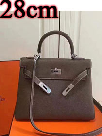 Hermes imported togo leather kelly 28 bag K0028 gray