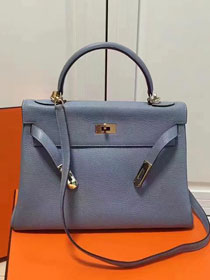 Hermes imported togo leather kelly 32 bag K0032 light blue