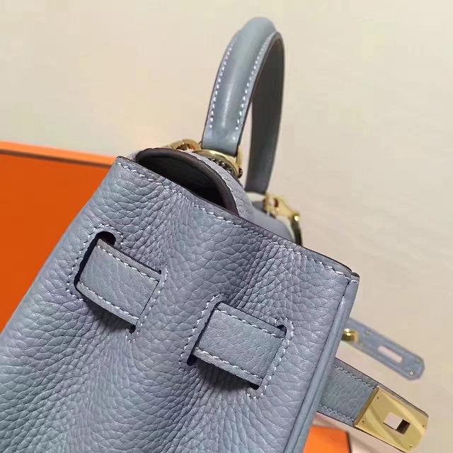 Hermes imported togo leather kelly 32 bag K0032 light blue