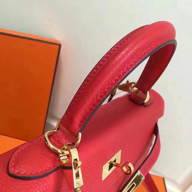 Hermes imported togo leather kelly 32 bag K0032 red