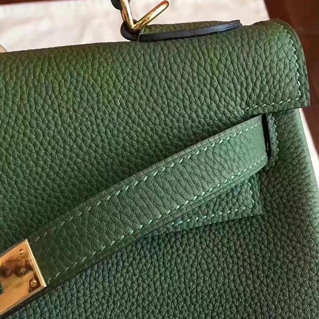 Hermes original togo leather kelly 28 bag K28 Olive