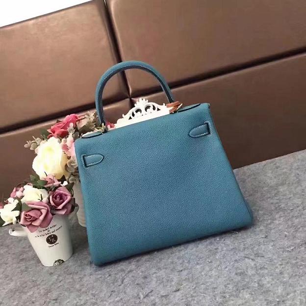 Hermes original togo leather kelly 28 bag K28 blue