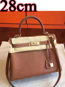 Hermes original togo leather kelly 28 bag K28 coffee