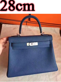 Hermes original togo leather kelly 28 bag K28 deep blue