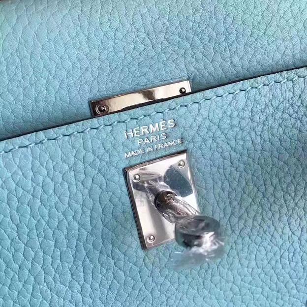 Hermes original togo leather kelly 28 bag K28 lake blue