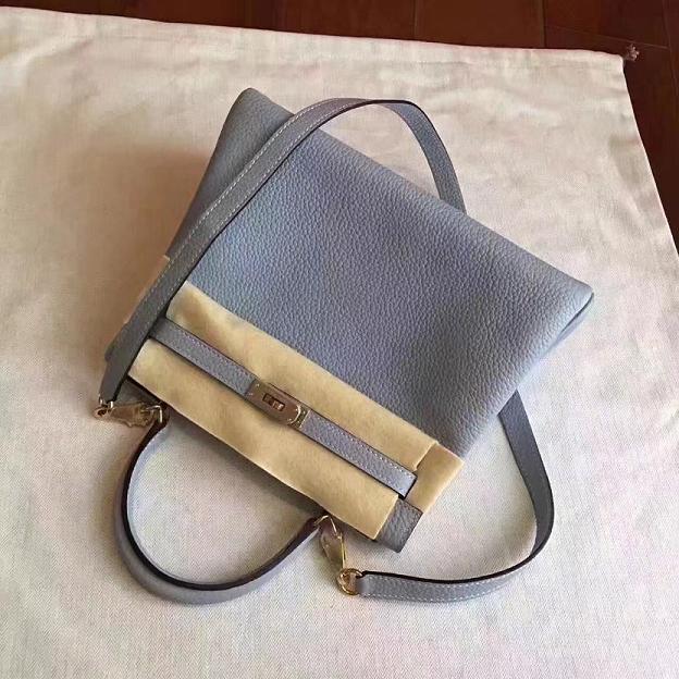 Hermes original togo leather kelly 28 bag K28 light blue