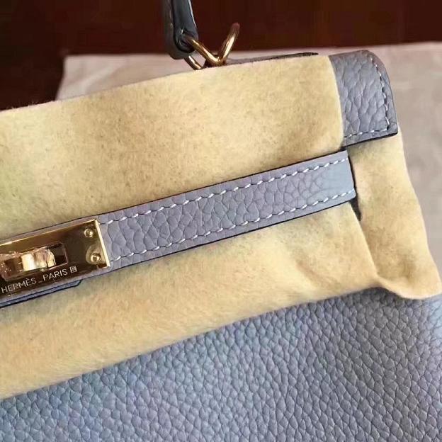 Hermes original togo leather kelly 28 bag K28 light blue