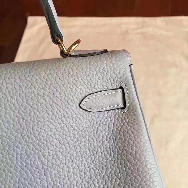 Hermes original togo leather kelly 28 bag K28 light blue