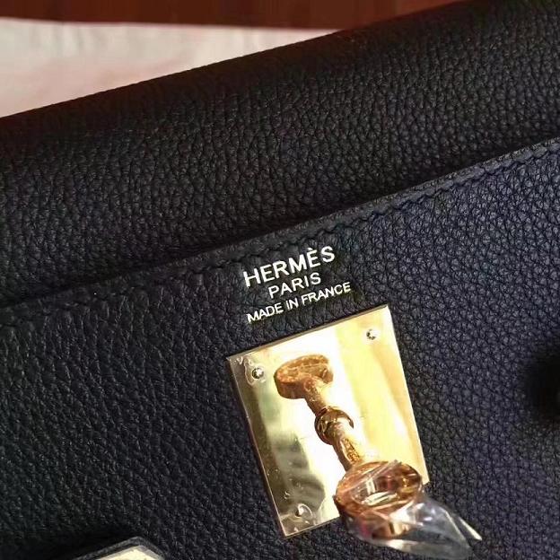 Hermes original togo leather kelly 25 bag K25 black