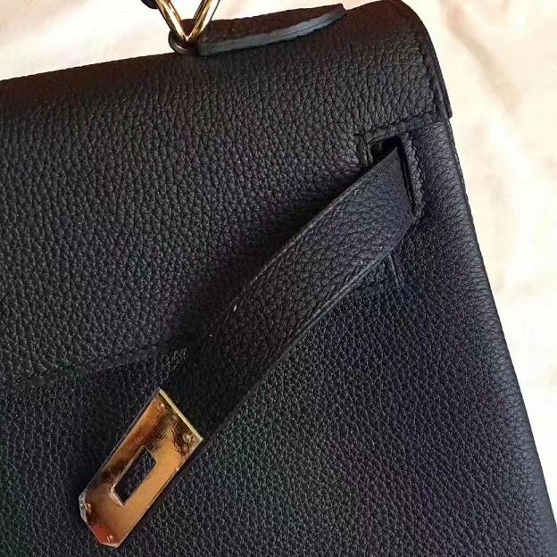 Hermes original togo leather kelly 25 bag K25 black