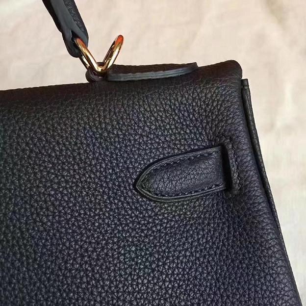 Hermes original togo leather kelly 32 bag K32 black