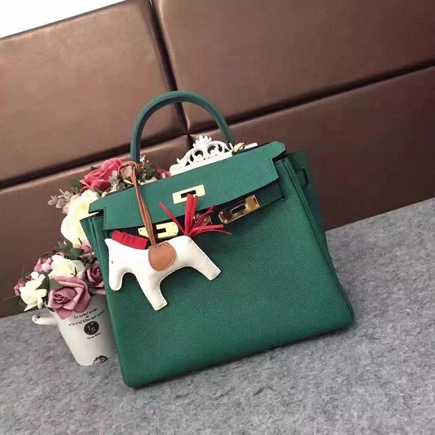 Hermes original togo leather kelly 25 bag K25  green