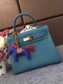 Hermes original togo leather kelly 25 bag K25 blue