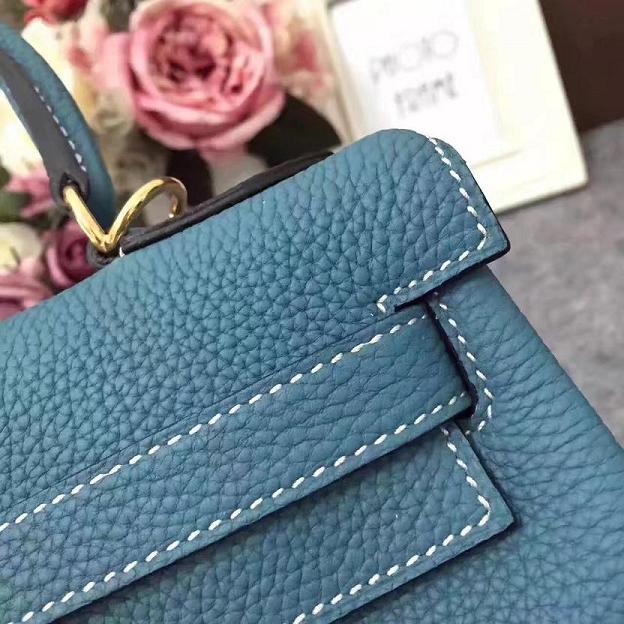 Hermes original togo leather kelly 25 bag K25 blue