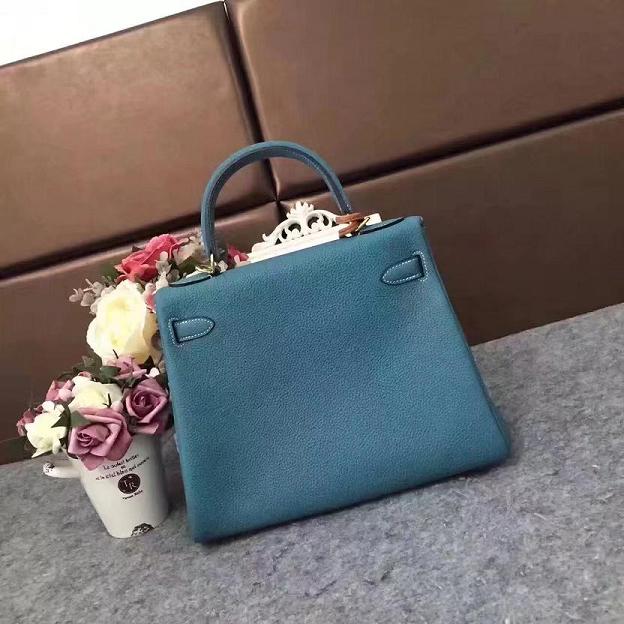 Hermes original togo leather kelly 25 bag K25 blue