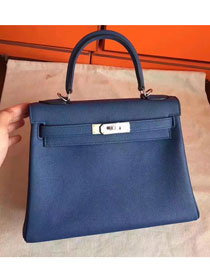 Hermes original togo leather kelly 32 bag K32 deep blue