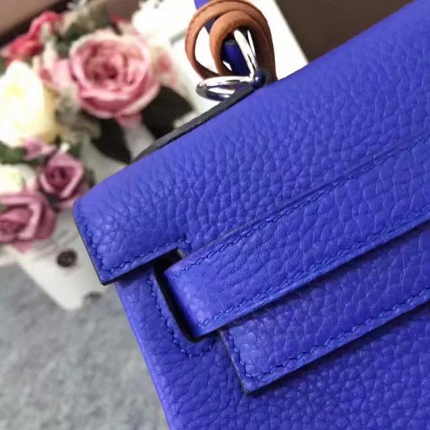 Hermes original togo leather kelly 25 bag K25 electric blue