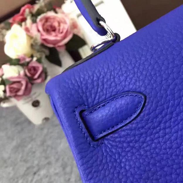 Hermes original togo leather kelly 25 bag K25 electric blue