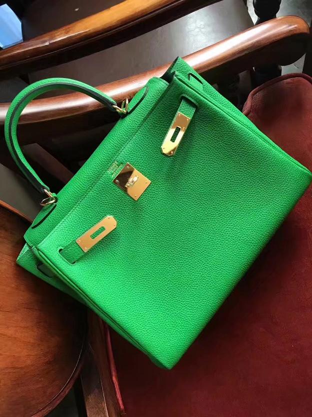 Hermes original togo leather kelly 25 bag K25 green	