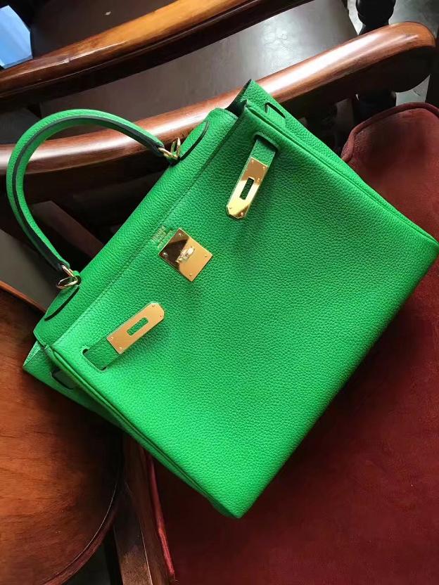 Hermes original togo leather kelly 25 bag K25 green	