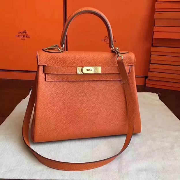 Hermes original togo leather kelly 32 bag K32 orange