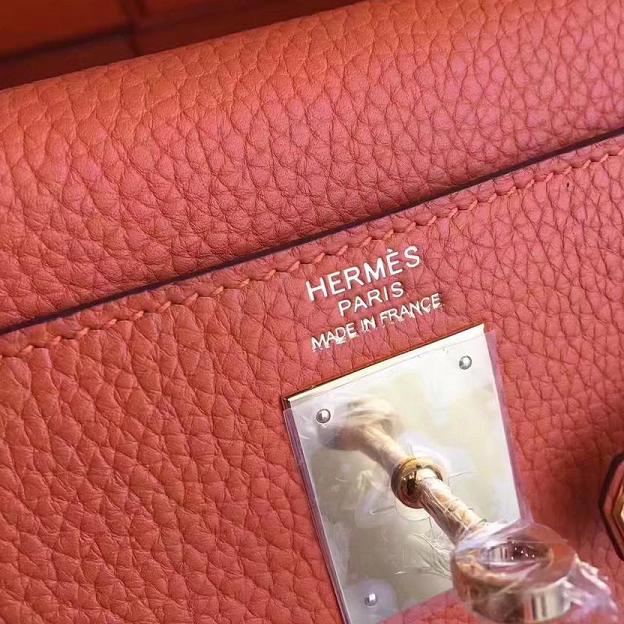 Hermes original togo leather kelly 25 bag K25 orange