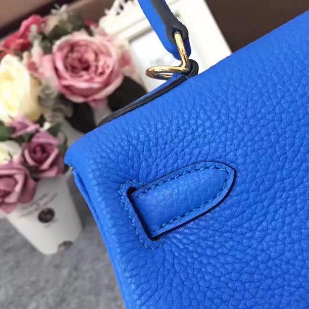 Hermes original togo leather kelly 25 bag K25 royal blue